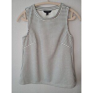Banana Republic Top Womens Size XS Sleeveless Crew Neck Black/White Plaid